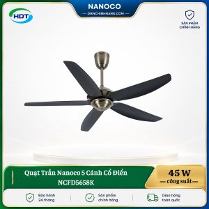 Quạt Trần Nanoco 5 Cánh Cổ Điển NCFD5658K