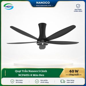 Quạt Trần Nanoco 5 Cánh NCF6051-K Màu Đen