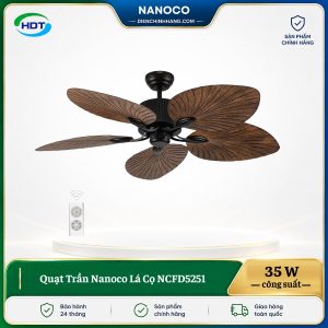 Quạt Trần Nanoco Lá Cọ NCFD5251