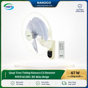 Quạt Treo Tường Nanoco Có Remote NWF1612RC-BE Màu Beige