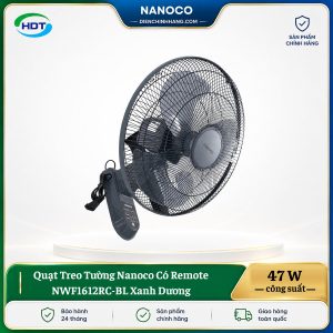 Quạt Treo Tường Nanoco Có Remote NWF1612RC-BL Xanh Dương