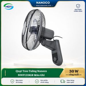 Quạt Treo Tường Nanoco NWF1218GR Màu Ghi