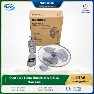 Quạt Treo Tường Nanoco NWF1611G Màu Xám