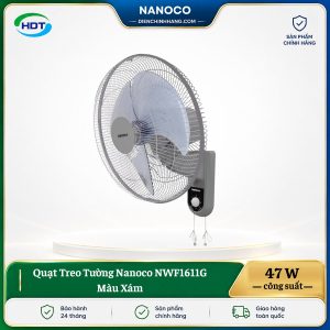 Quạt Treo Tường Nanoco NWF1611G Màu Xám