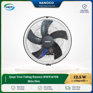 Quạt Treo Tường Nanoco NWF1670K Màu Đen