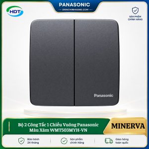 Bộ 2 Công Tắc 1 Chiều Vuông Panasonic Màu Xám WMT503MYH-VN
