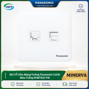 Bộ 2 Ổ Cắm Mạng Vuông Panasonic Cat5e Màu Trắng WMT422-VN