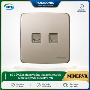 Bộ 2 Ổ Cắm Mạng Vuông Panasonic Cat5e Màu Vàng WMT422MYZ-VN