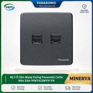 Bộ 2 Ổ Cắm Mạng Vuông Panasonic Cat5e Màu Xám WMT422MYH-VN