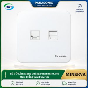 Bộ 2 Ổ Cắm Mạng Vuông Panasonic Cat6 Màu Trắng WMT432-VN