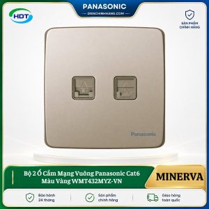 Bộ 2 Ổ Cắm Mạng Vuông Panasonic Cat6 Màu Vàng WMT432MYZ-VN