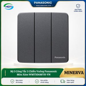 Bộ 3 Công Tắc 2 Chiều Vuông Panasonic Màu Xám WMT506MYH-VN