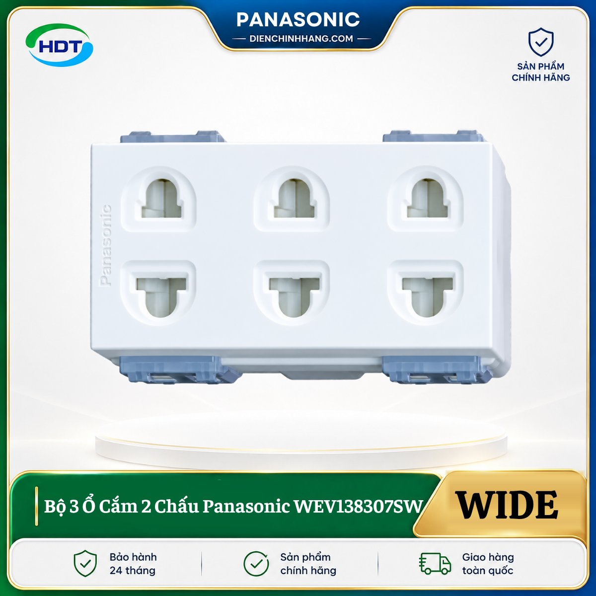 Bộ 3 Ổ Cắm 2 Chấu Panasonic WEV138307SW