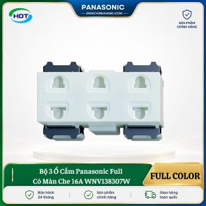 Bộ 3 Ổ Cắm Panasonic Full Có Màn Che 16A WNV138307W