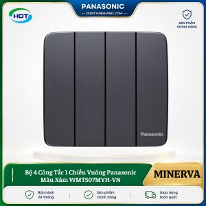 Bộ 4 Công Tắc 1 Chiều Vuông Panasonic Màu Xám WMT507MYH-VN