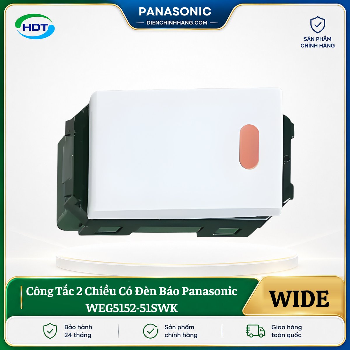 Công Tắc 2 Chiều Có Đèn Báo Panasonic WEG5152-51SWK