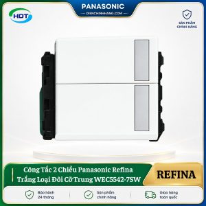 Công Tắc 2 Chiều Panasonic Refina Trắng Đôi WEC5542-7SW
