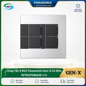 Công Tắc 4 Nút Panasonic Gen-X Có Đèn WTEGP54562S-1-G