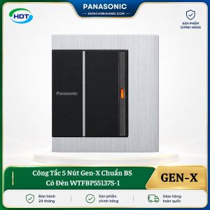 Công Tắc 5 Nút Gen-X Chuẩn BS Có Đèn WTFBP55137S-1