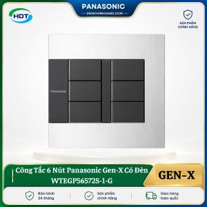 Công Tắc 6 Nút Panasonic Gen-X Có Đèn WTEGP56572S-1-G