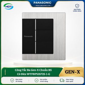 Công Tắc Ba Gen-X Chuẩn BS Có Đèn WTFBP53572S-1-G
