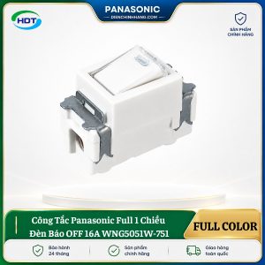 Công Tắc Panasonic Full 1 Chiều Đèn Báo OFF 16A WNG5051W-751