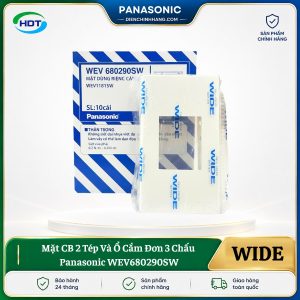 Mặt CB 2 Tép Và Ổ Cắm Đơn 3 Chấu Panasonic WEV680290SW