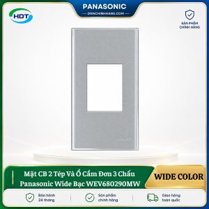 Mặt CB 2 Tép Và Ổ Cắm Đơn 3 Chấu Panasonic Wide WEV680290MW