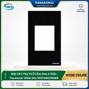 Mặt CB 2 Tép Và Ổ Cắm Đơn 3 Chấu Panasonic Wide WEV680290MB