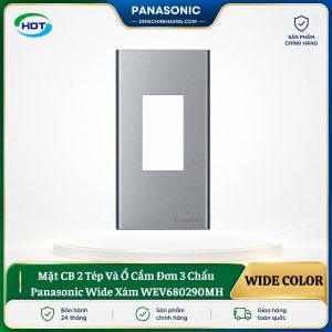 Mặt CB 2 Tép Và Ổ Cắm Đơn 3 Chấu Panasonic Wide WEV680290MH