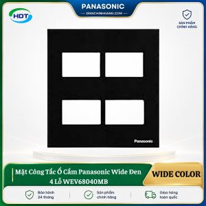 Mặt Công Tắc Ổ Cắm Panasonic Wide Đen 4 Lỗ WEV68040MB