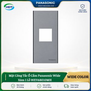 Mặt Công Tắc Ổ Cắm Panasonic Wide Xám 1 Lỗ WEV68010MH