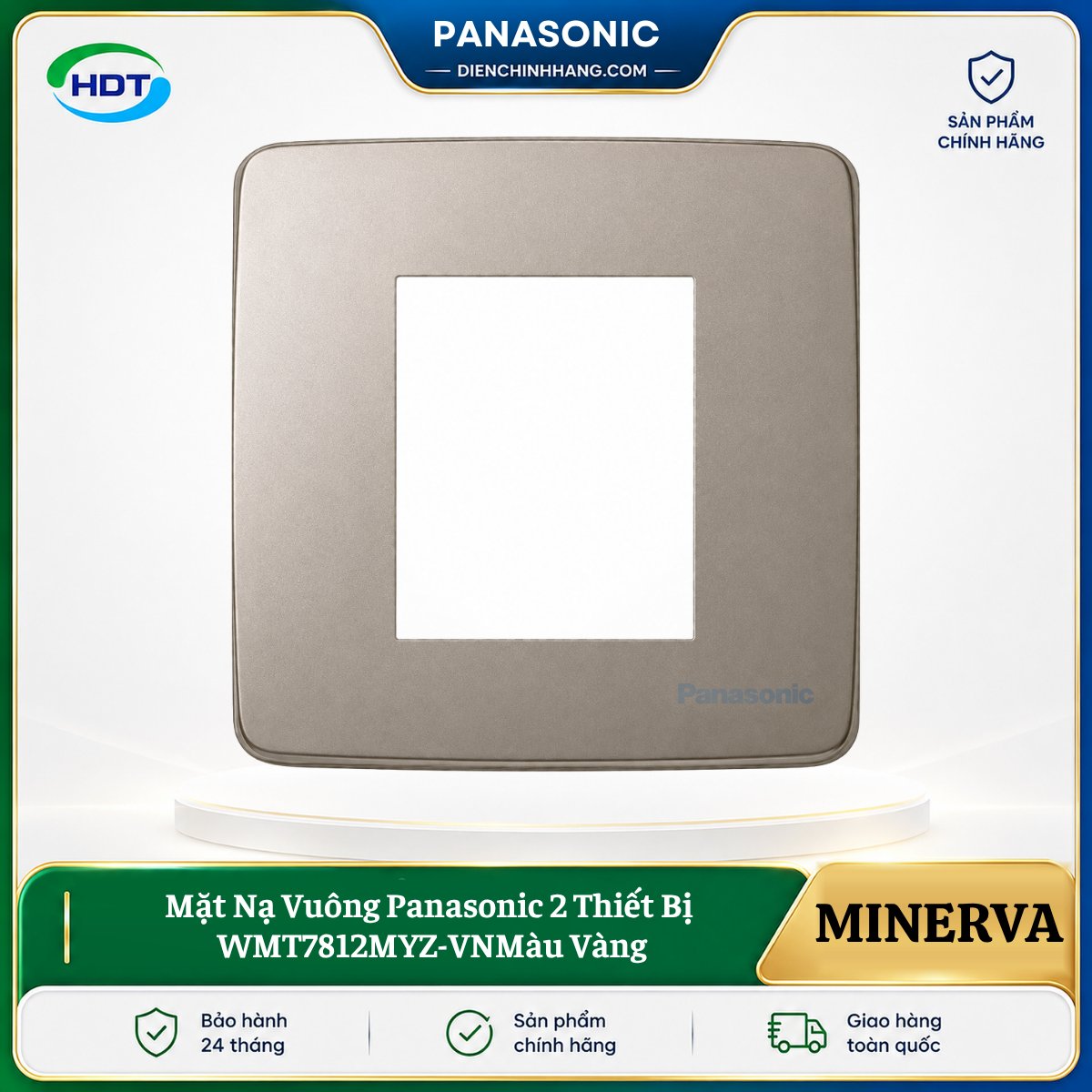 Mặt Nạ Vuông Panasonic 2 Thiết Bị WMT7812MYZ-VN Màu Vàng