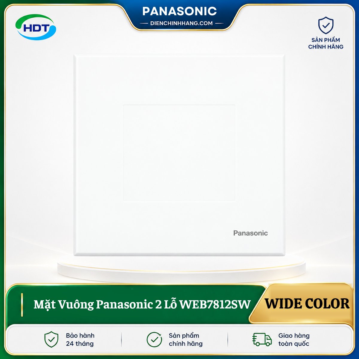 Mặt Vuông Panasonic 2 Lỗ WEB7812SW