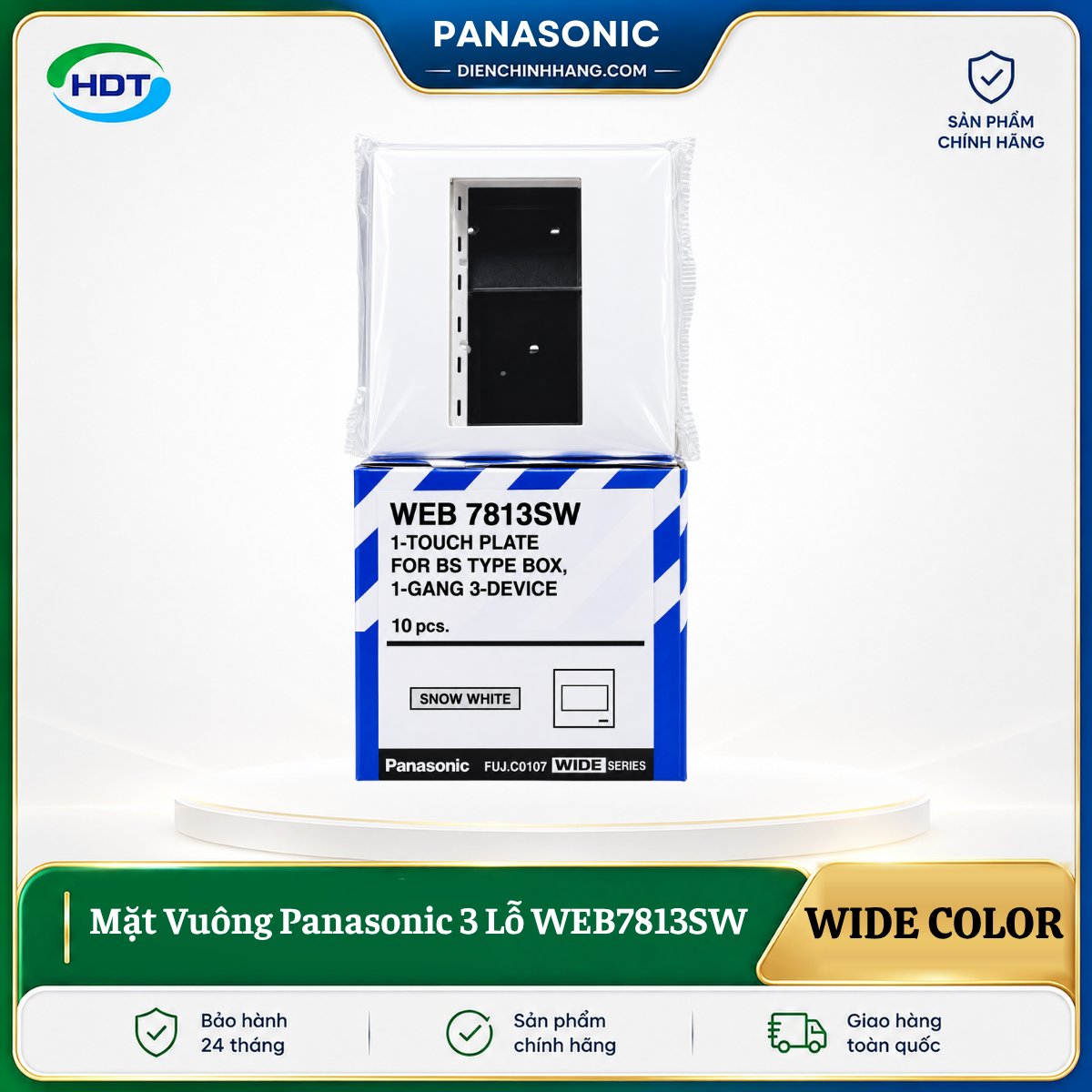 Mặt Vuông Panasonic 3 Lỗ WEB7813SW