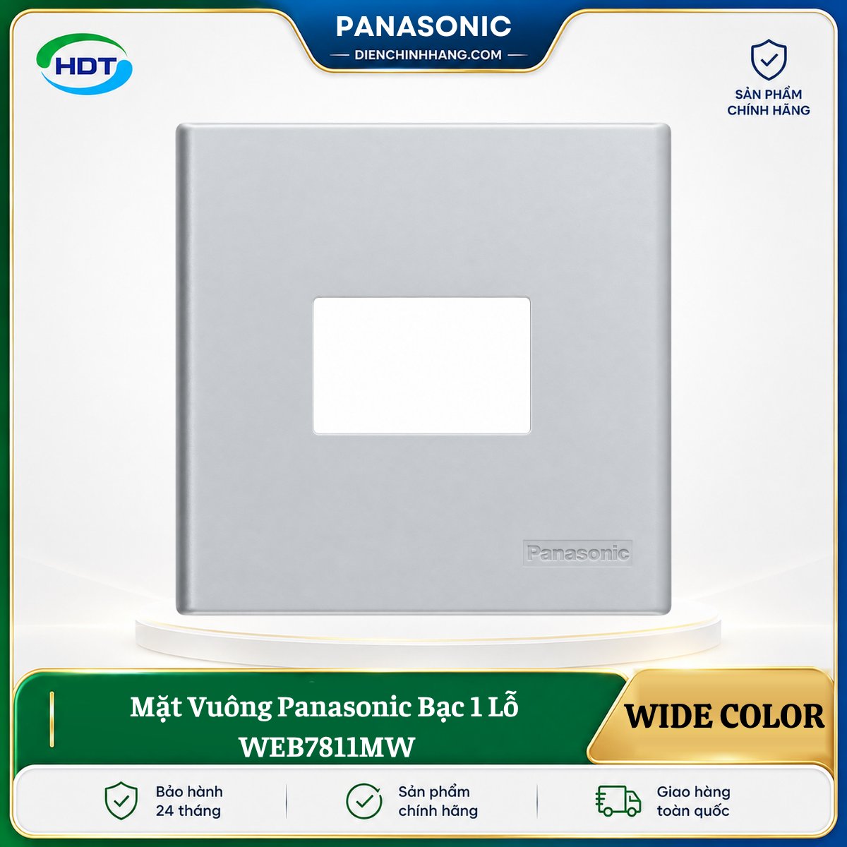 Mặt Vuông Panasonic Bạc 1 Lỗ WEB7811MW