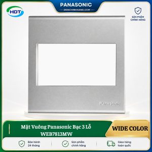Mặt Vuông Panasonic Bạc 3 Lỗ WEB7813MW