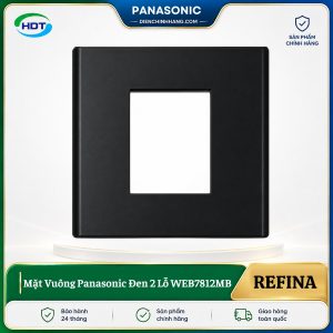 Mặt Vuông Panasonic Đen 2 Lỗ WEB7812MB
