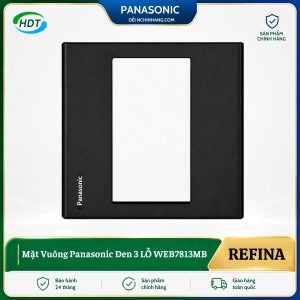 Mặt Vuông Panasonic Đen 3 Lỗ WEB7813MB
