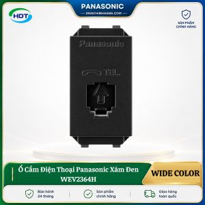 Ổ Cắm Điện Thoại Panasonic Xám Đen WEV2364H
