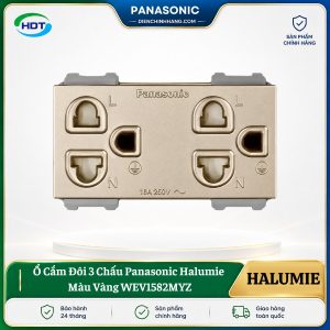 Ổ Cắm Đôi 3 Chấu Panasonic Halumie WEV1582MYZ