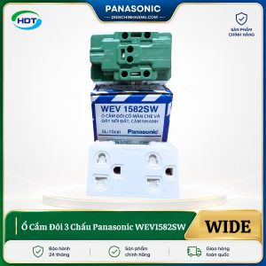 Ổ Cắm Đôi 3 Chấu Panasonic WEV1582SW