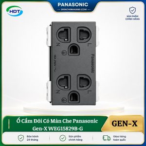 Ổ Cắm Đôi Có Màn Che Panasonic Gen-X WEG15829B-G