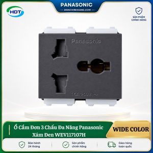 Ổ Cắm Đơn 3 Chấu Đa Năng Panasonic Xám Đen WEV117107H