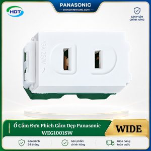 Ổ Cắm Đơn Phích Cắm Dẹp Panasonic WEG1001SW