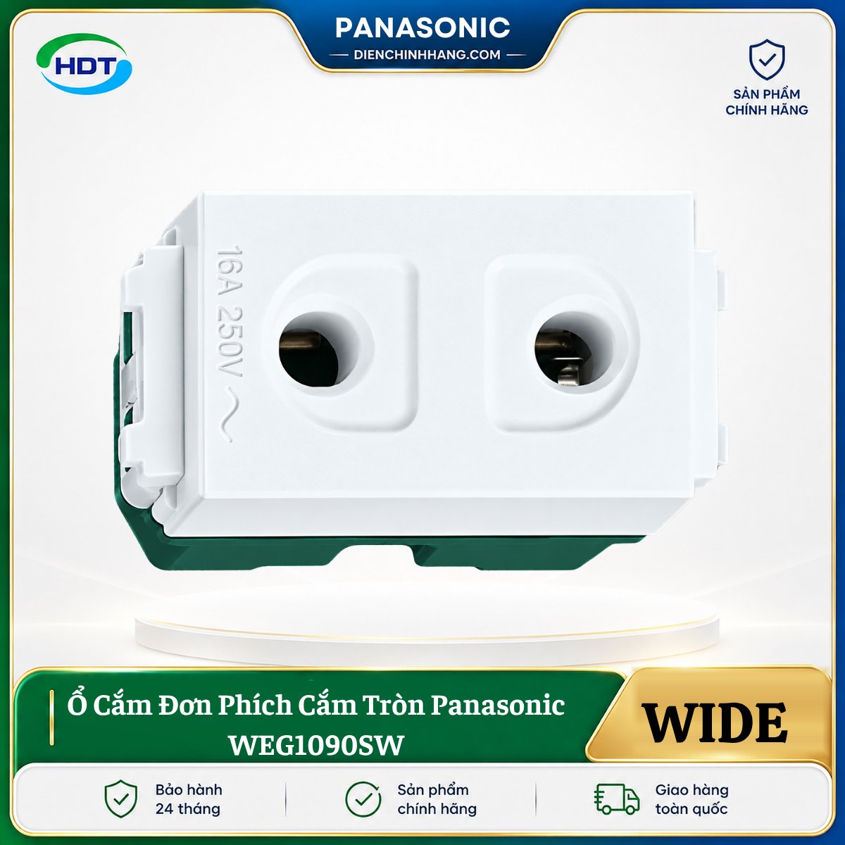 Ổ Cắm Đơn Phích Cắm Tròn Panasonic WEG1090SW