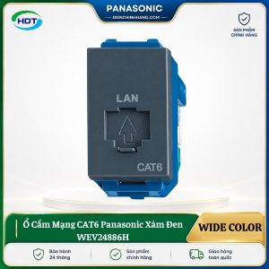 Ổ Cắm Mạng CAT6 Panasonic Xám Đen WEV24886H