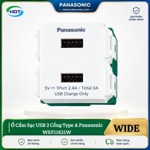 Ổ Cắm Sạc USB 2 Cổng Type A Panasonic WEF11821W