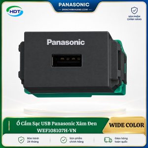 Ổ Cắm Sạc USB Panasonic Xám Đen WEF108107H-VN