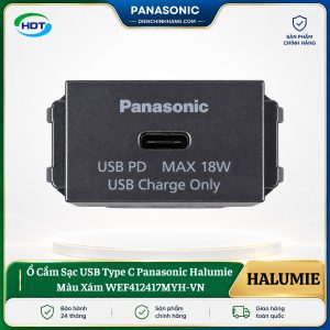 Ổ Cắm Sạc USB Type C Panasonic Halumie WEF412417MYH-VN